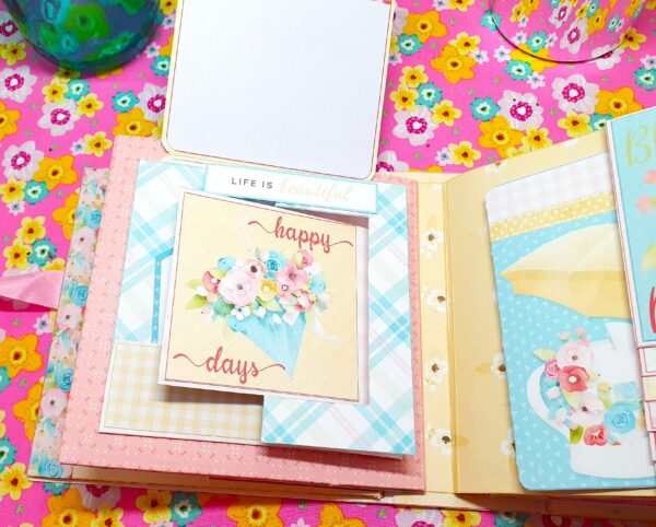 Spring Flowers 6.5x6.5 Inch Mini Scrapbook Album