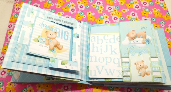 Dream Big Baby Boy 6.5x6.5 Inch Mini Scrapbook Album