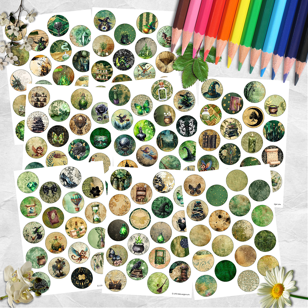Wickedly Good Elphaba 2 Inch Circle Ephemera Sheets