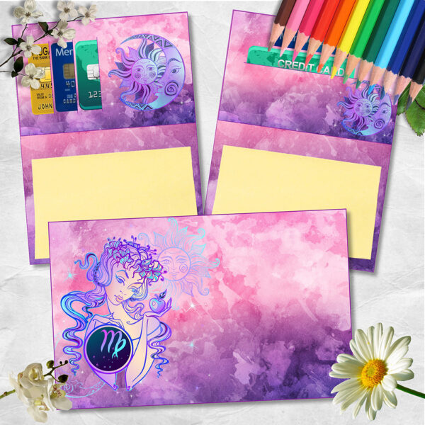 Astral Zodiac Virgo Sticky Notes Holder