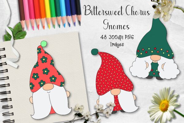 Bittersweet Chorus Gnomes CU Clipart