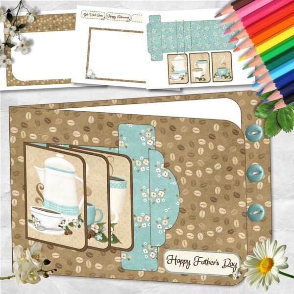 Caffe Latte Waterfall Card