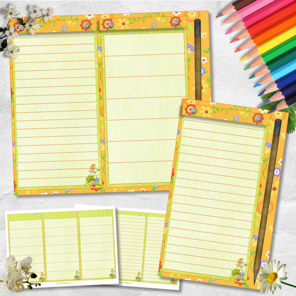 Colourful Garden Shopping List And Meal Planner