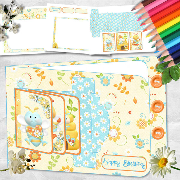 Cute As Can Bee Waterfall Card