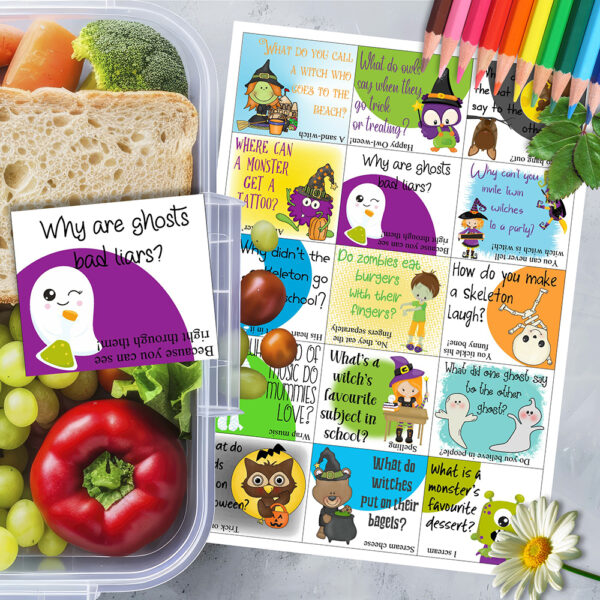 Cute Lunch Box Notes Halloween Jokes 1