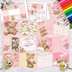 Dream Big Baby Girl Accordion Concertina Card