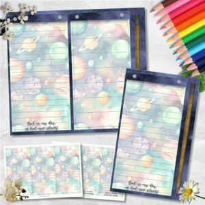 Nostalgic Planets Shopping List And Meal Planner Pad