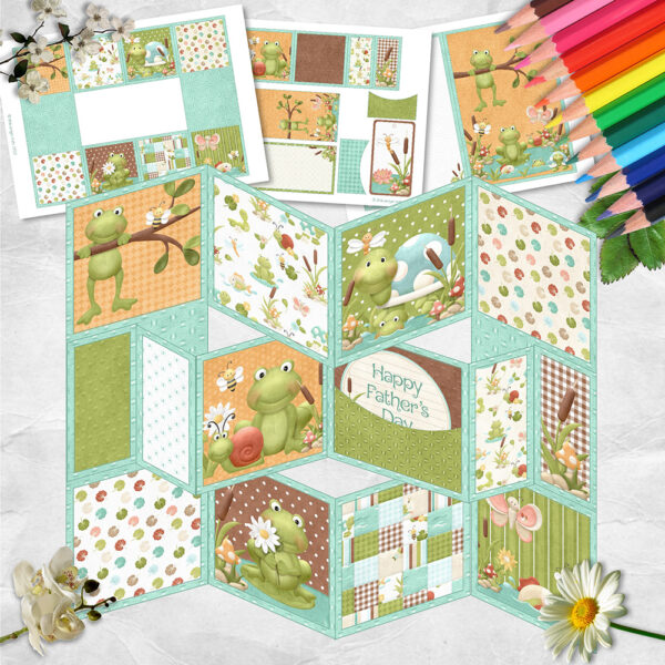Pond Life Accordion Concertina Card
