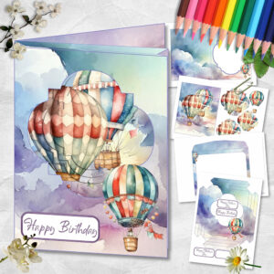 Sky Balloons Framed Pyramage Card