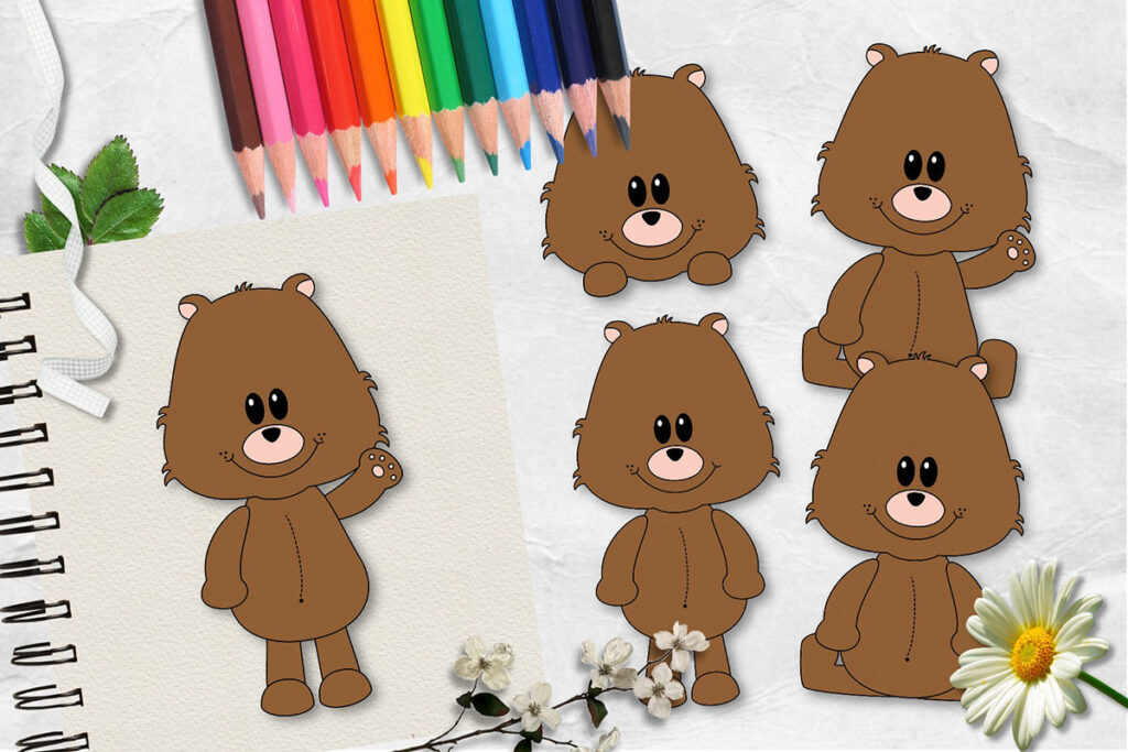 Squishy Bear CU Clipart – Arda Designs